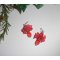 Röd blomma örhängen med kristallpärlor