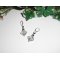 Örhängen med gröna kristaller och diamanter i 925 sterling silver
