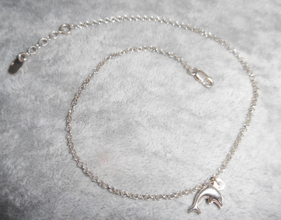 Armband/ankelkedja med delfin på 925 silverkedja