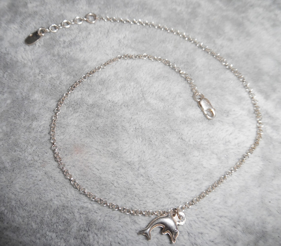 Armband/ankelkedja med delfin på 925 silverkedja
