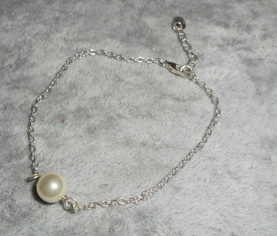 925 silver armband med ecru odlad pärla