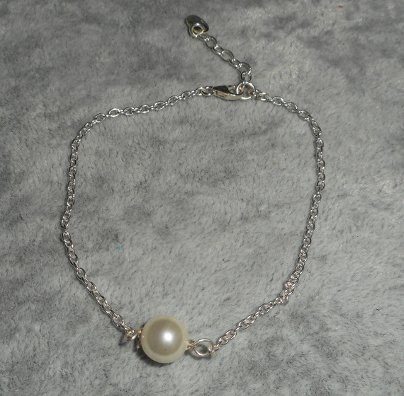 925 silver armband med ecru odlad pärla