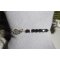 Original svart kristall vinge och pärla armband på 925 silver kedja