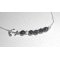 Originalarmband i marinbläck och små hematitpärlor på en kedja i 925 silver.