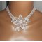 Halsband med vit spets och Swarovski-kristall för blomsterceremoni