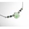 Original 925 silver halsband med sköldpadda och jade pärlor på kedja