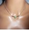 Original 925 silver halsband med sköldpadda och jade pärlor på kedja