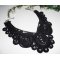 Original stor svart spetsblomma choker halsband med Swarovski kristall