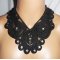 Original stor svart spetsblomma choker halsband med Swarovski kristall