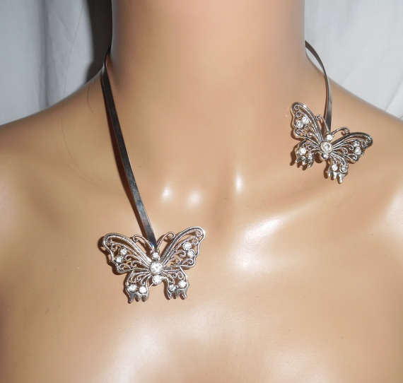Original Swarovski crystal butterfly halsband