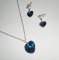 Set Swarovski crystal blått hjärta hängande på 925 silverkedja