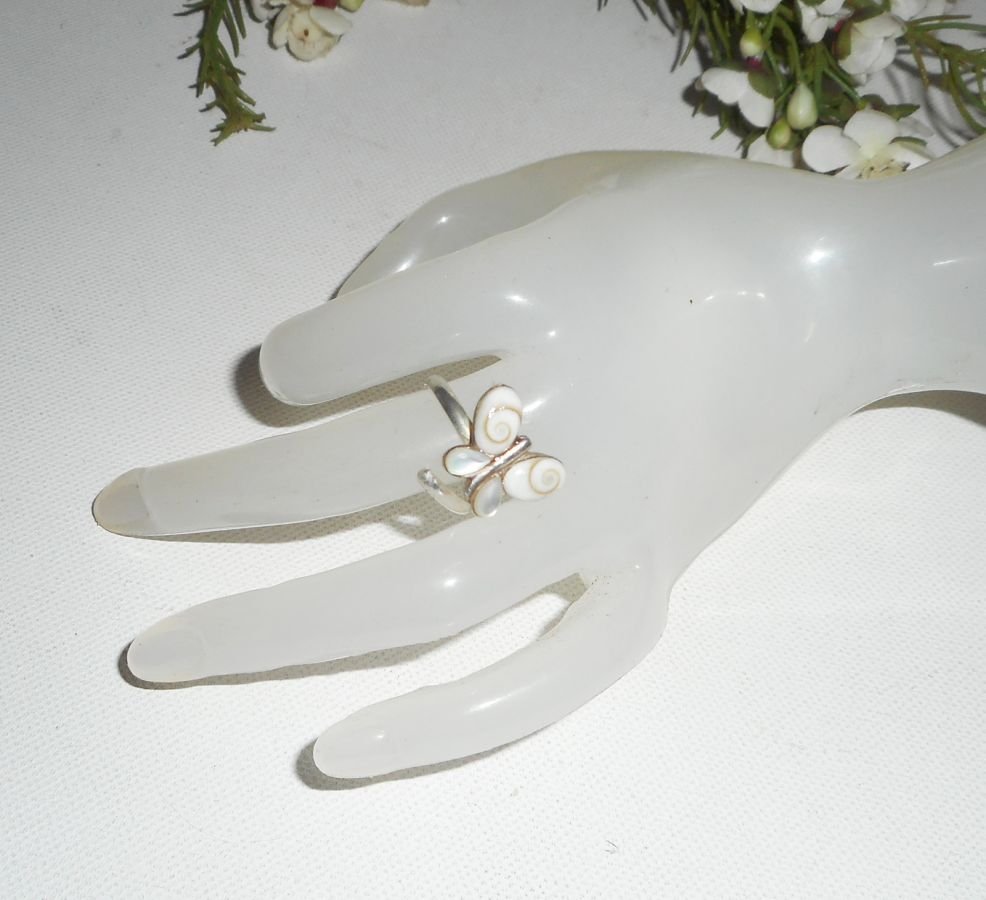 Original 925 Sterling Silver Ring med St. Lucia Eye Butterfly