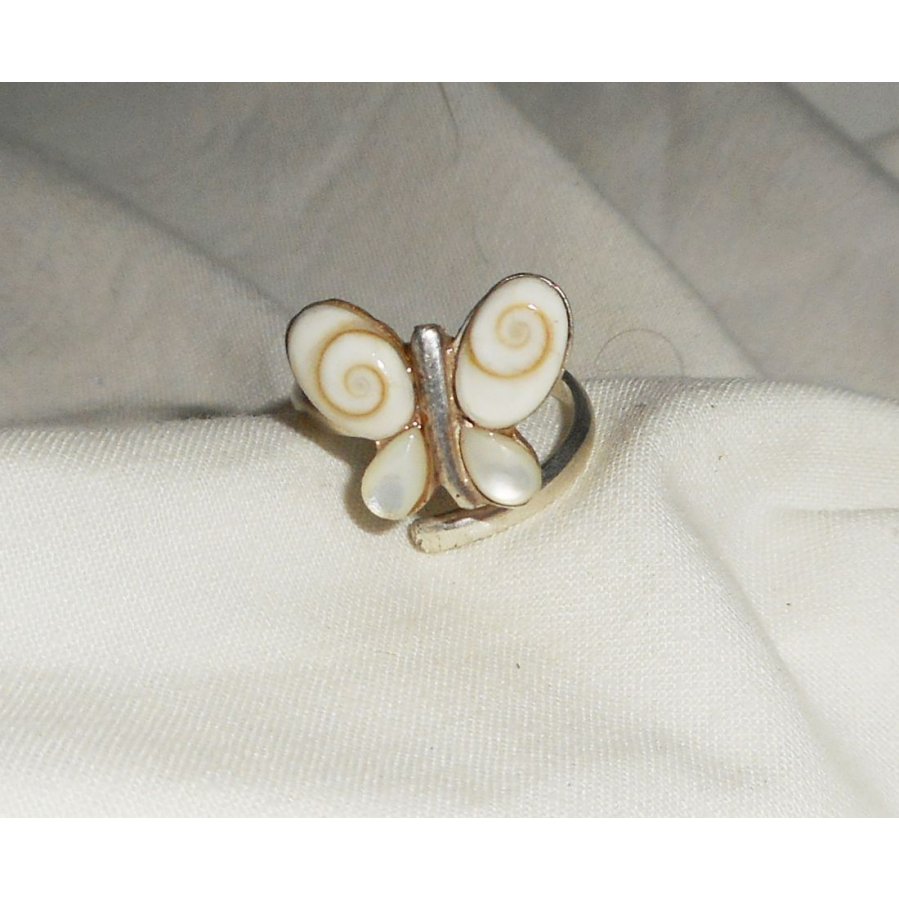 Original 925 Sterling Silver Ring med St. Lucia Eye Butterfly