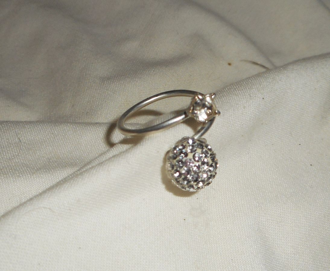Original Swarovski Double Crystal Ring i 925 Sterling Silver