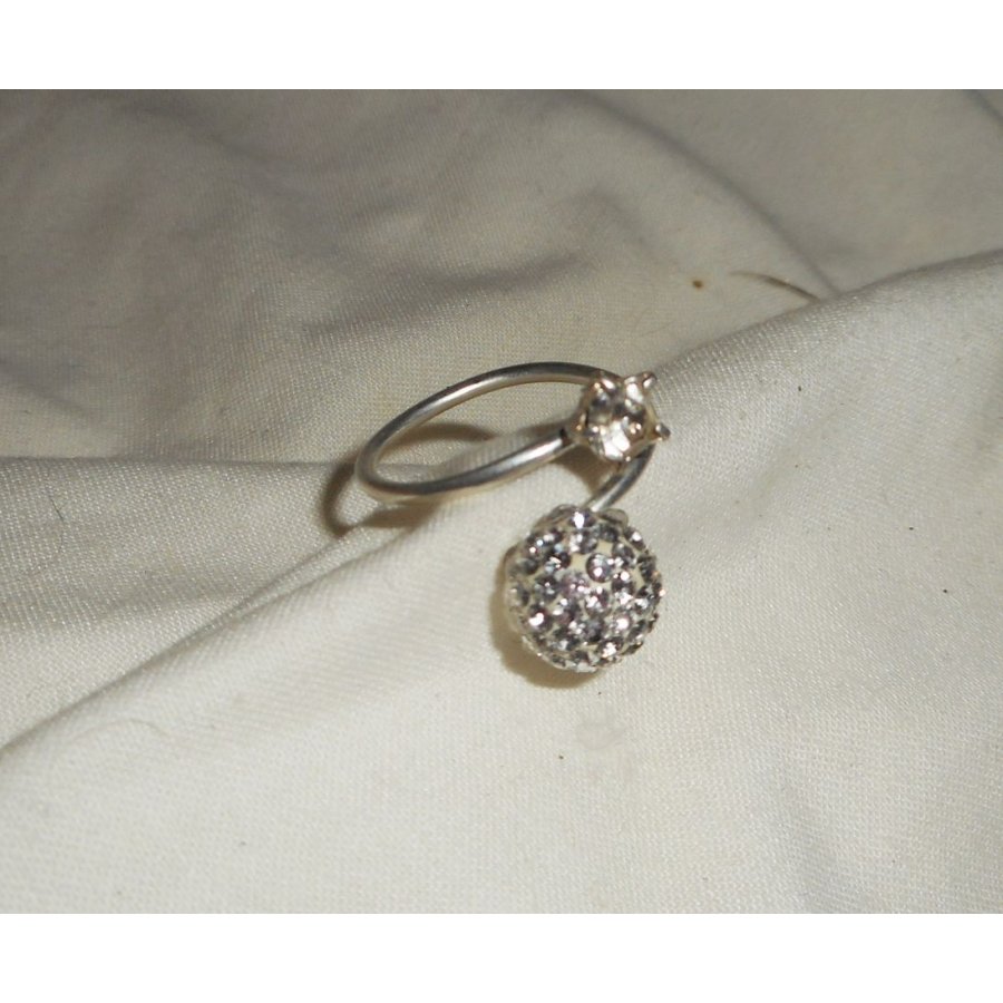Original Swarovski Double Crystal Ring i 925 Sterling Silver