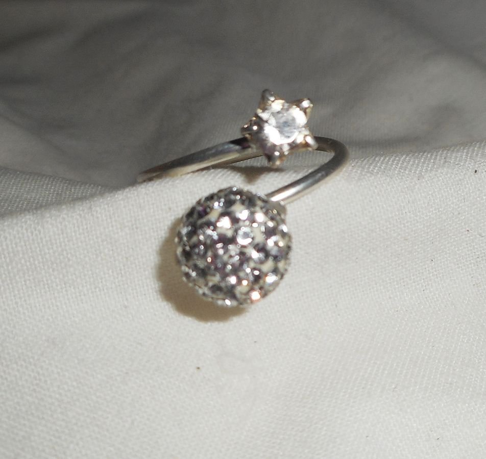 Original Swarovski Double Crystal Ring i 925 Sterling Silver