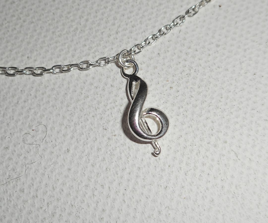 Armband/ankelkedja med musiknoter på 925 silverkedja