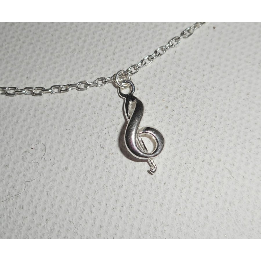 Armband/ankelkedja med musiknoter på 925 silverkedja