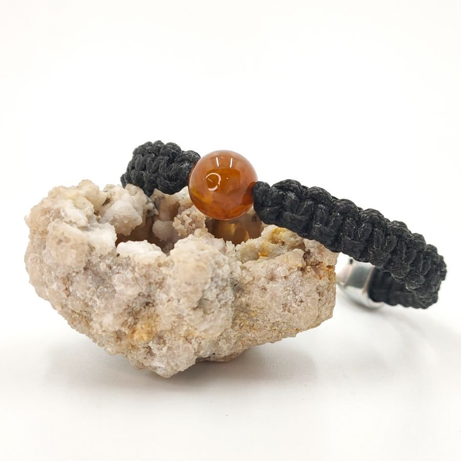 Armband i vävt rep med brun agat