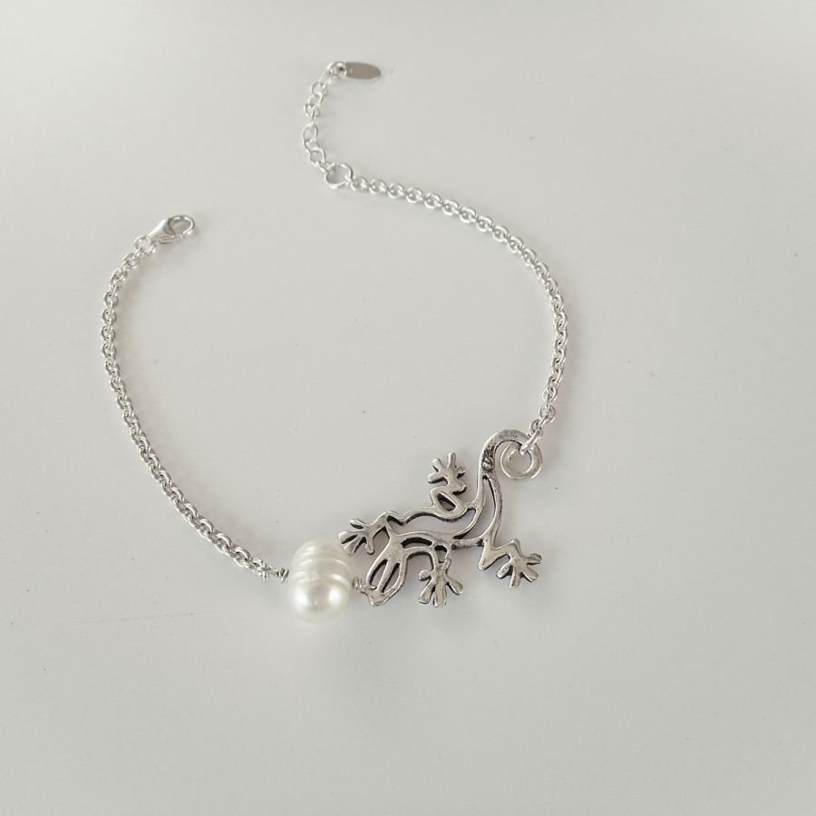 Kulturpärlor och geiko armband på 925 silverkedja