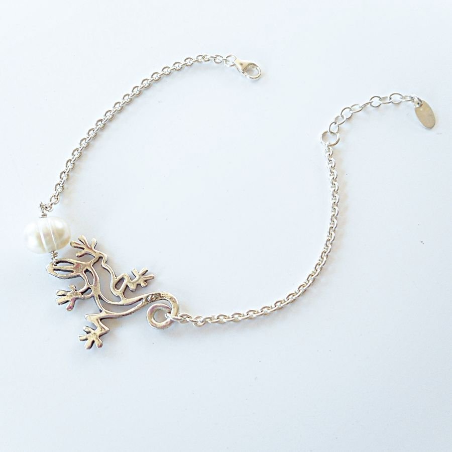 Kulturpärlor och geiko armband på 925 silverkedja