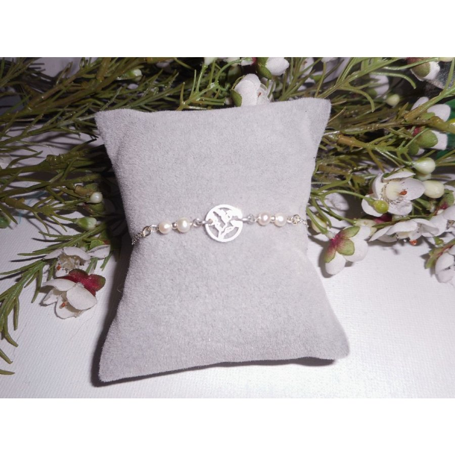 Armband med odlade pärlor och livets träd i silver 925