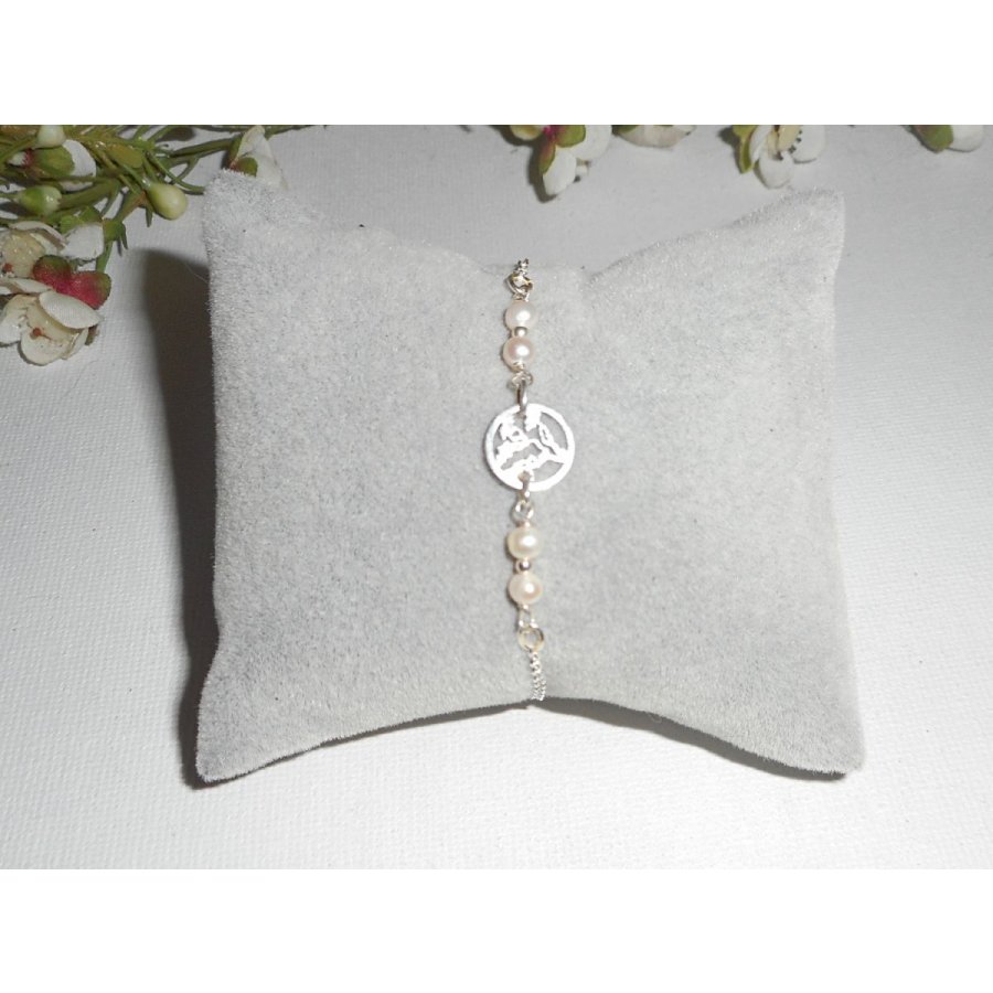 Armband med odlade pärlor och livets träd i silver 925