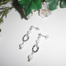 Pärlemor örhängen med hästsko på 925 silver örhängen