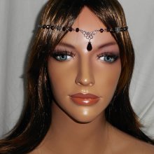 2 i 1 lila bohemisk kristall tiara med blommig design