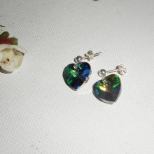 Örhängen i gröna Swarovskikristaller på 925 silver örhängen