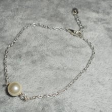 925 silver armband med ecru odlad pärla