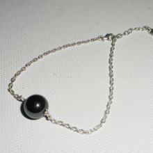 925 silverarmband med hematitpärla på silverkedja
