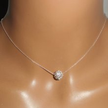 925 silverhalsband med Swarovski-kristallpärlor på en fin kedja