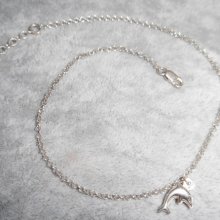 Armband/ankelkedja med delfin på 925 silverkedja