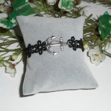 Original armband med ankare och svart spets