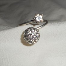 Original Swarovski Double Crystal Ring i 925 Sterling Silver