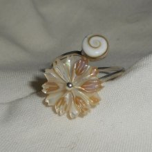 Original 925 Sterling Silver Ring med pärlemor Daisy och St. Lucia Eye