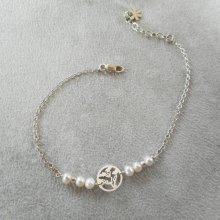 Armband med odlade pärlor och livets träd i silver 925