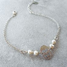 Armband med odlade pärlor och Buddha i silver 925