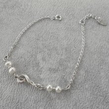 Pärlhalsband med musiknoter i silver 925