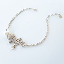Kulturpärlor och geiko armband på 925 silverkedja