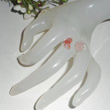 Blomma och stenring - rosa kvarts och silver 925