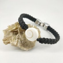 Armband i vävt rep med St Lucias öga för lycka