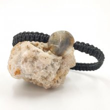Armband i vävt rep med blå agatsten