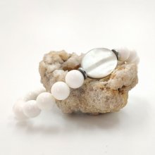 Armband för män i vit snäcka och pärlemor