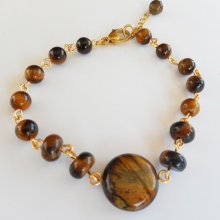 Tiger eye och armband i rostfritt stål