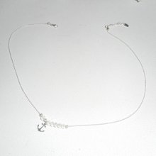 Halsband i 925 silver med ankare och kristallpärlor