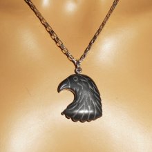 Hematit sten örn halsband på rostfritt stål kedja