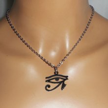 Orus eye halsband på kedja i rostfritt stål